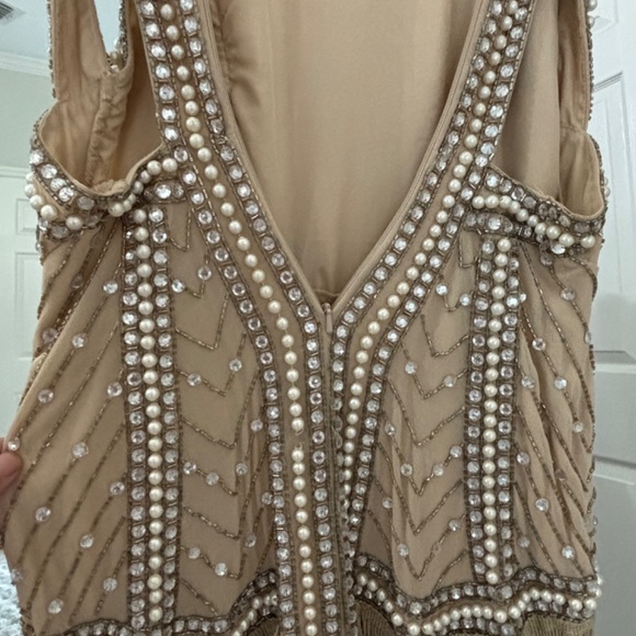 ASOS DESIGN embellished high neck maxi dress with fringe hem - Picture 5 of 11